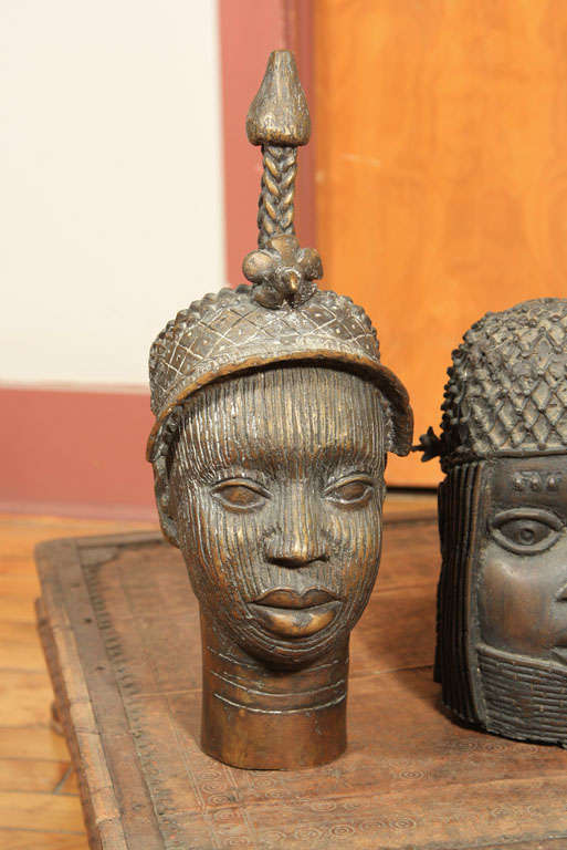 Islamic Bronze  Head  from  Benin,  Nigeria For Sale