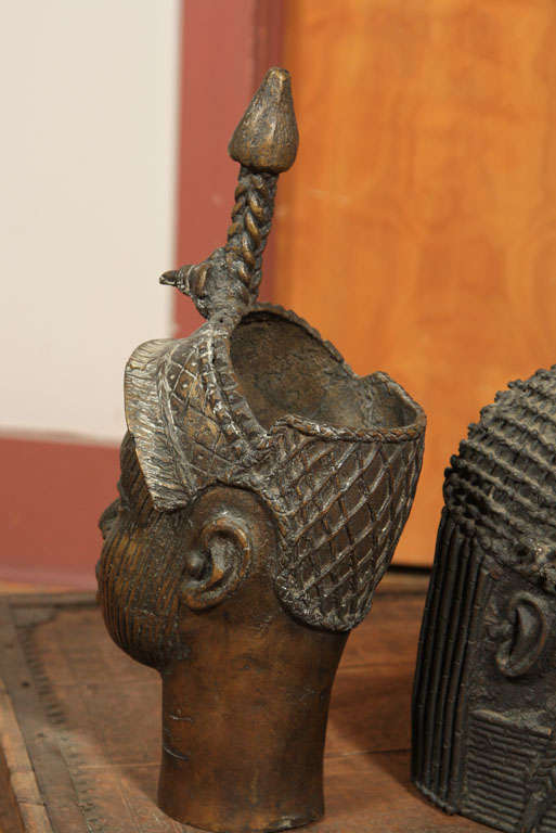 Mid-20th Century Bronze  Head  from  Benin,  Nigeria For Sale