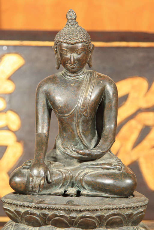 Bronze Pagan Style Buddha In Good Condition For Sale In Bedford, NY
