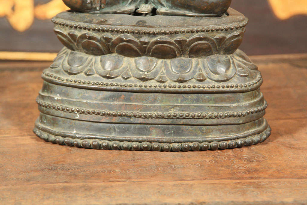 18th Century and Earlier Bronze Pagan Style Buddha For Sale