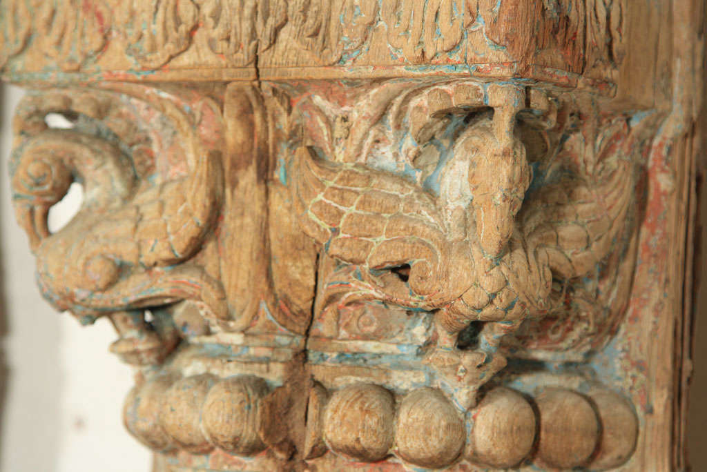 19th Century Half Pillar, Rajasthan India For Sale