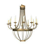 Black  Iron  12  Light  Chandelier  with  Gilt  Trim