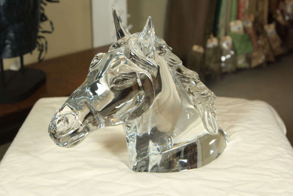 20th Century Baccarat  Horse  Head  Trophy - by  Georgeon