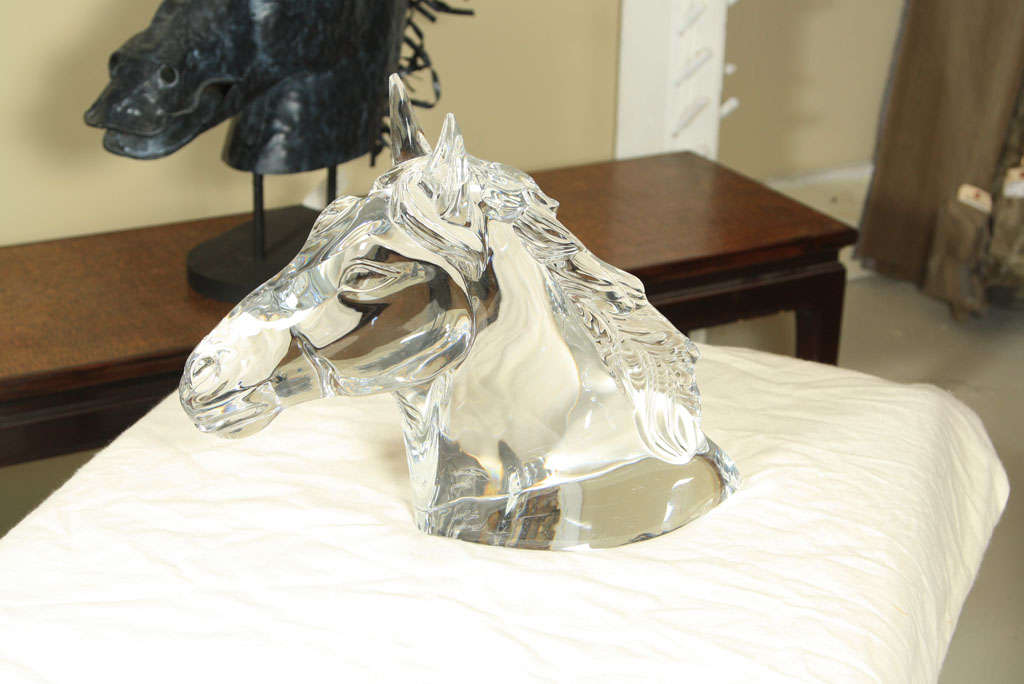 Crystal Baccarat  Horse  Head  Trophy - by  Georgeon
