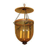 Vintage PAIR  AMBER  BELL  JAR  LIGHTS