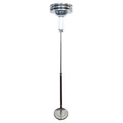 Art Deco Machine Age Adjustable Floor Lamp with Lighted Column