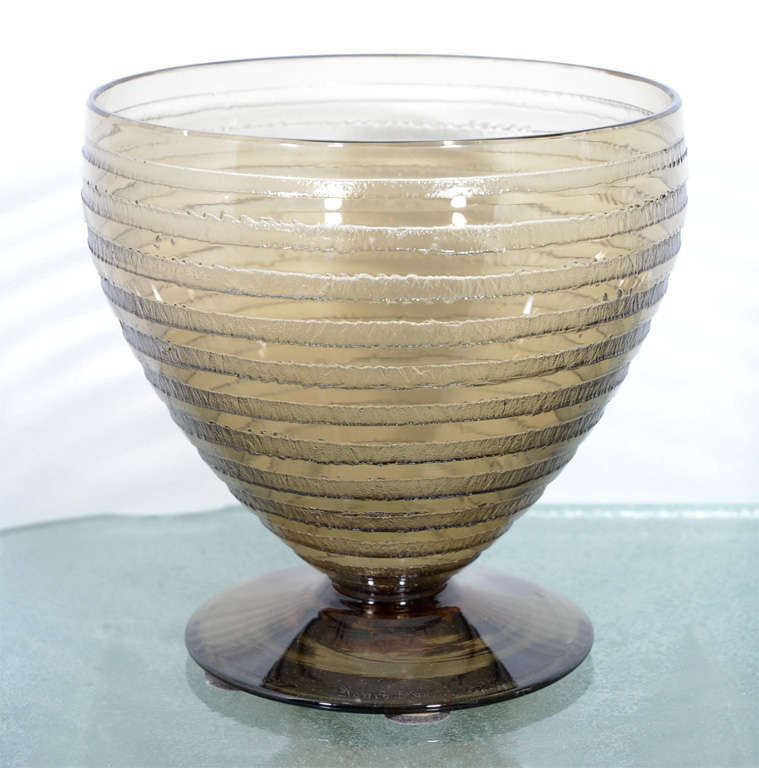 Smoked glass Vase by Daum