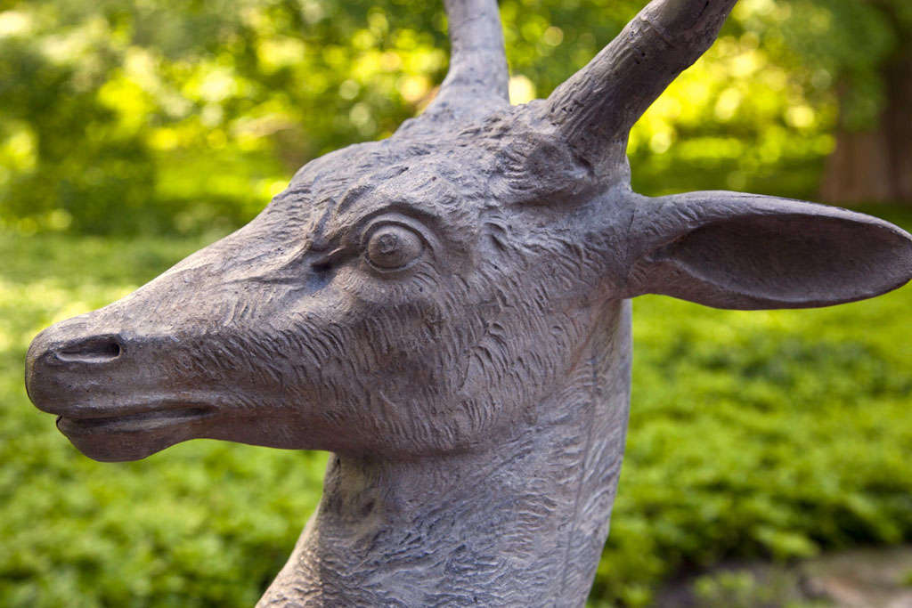 Mid-20th Century Supremely Elegant Zinc Stag
