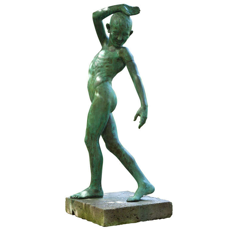 Graceful Bronze Figure of a Young Dancer