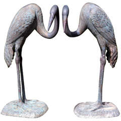 Antique Bronze Delacorte Cranes