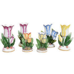 A Group of Antique Porcelain Tulip Flowers