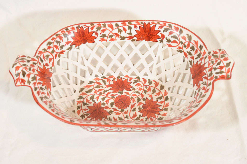 English A Pair of Late 18th Century Pierced Creamware  Baskets