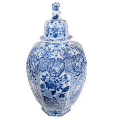A Large Dutch Delft Covered Vase