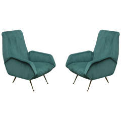Pair Sculptural Lounge Chairs