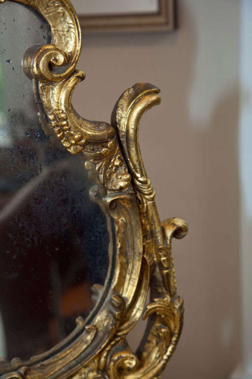 Giltwood Gilt Rococo French Dressing Table Mirror