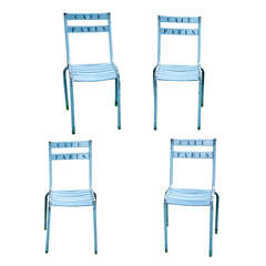 Set of Four Steel "Cafe Paris" Chairs