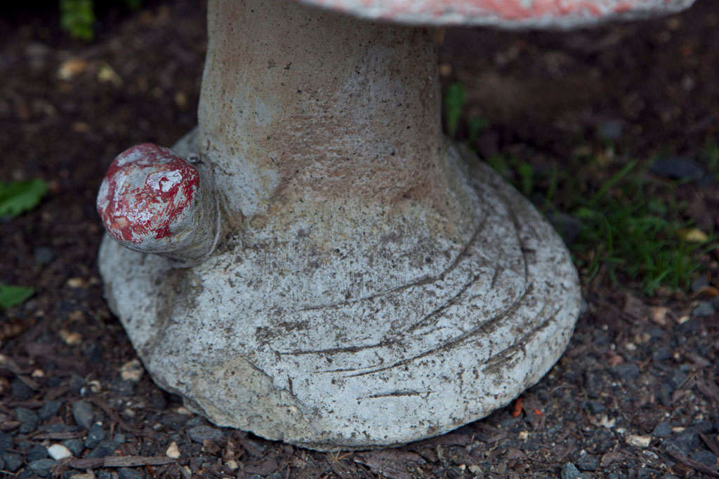 Whimsical English Cast Stone Toadstool In Excellent Condition In Woodbury, CT