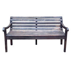 Antique French Doctor's Waiting Room Bench