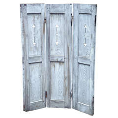 Limed Oak Folding French Shutter Screen