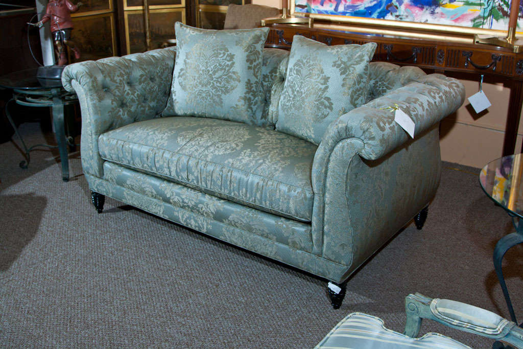 20th Century English Georgian Style Tufted Loveseat