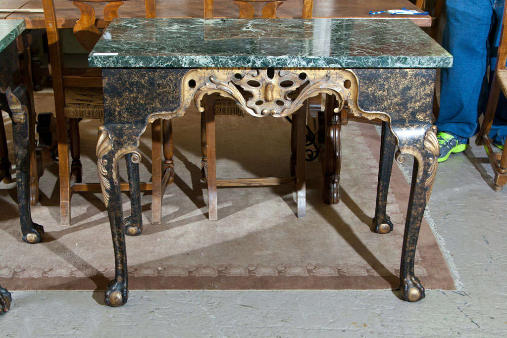 Pair of Georgian Style Marble-Top Console Tables