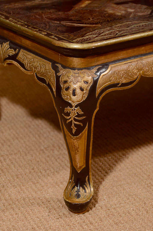 Chinoiserie Low Table with 18th Century Lacquer Top 3
