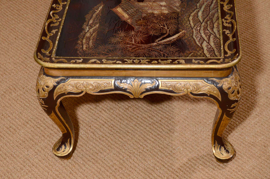 Chinoiserie Low Table with 18th Century Lacquer Top 4