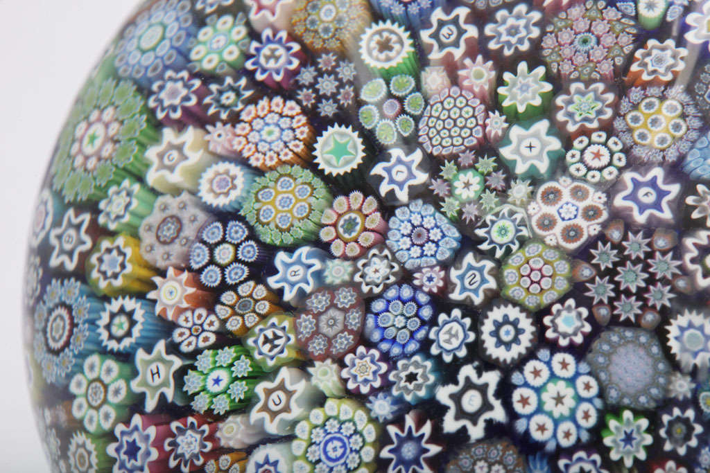Contemporary Peter McDougall Close Packed Millefiori Paperweight