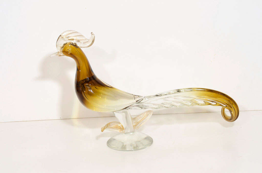 Lovely Pair of Murano Glass Pheasants