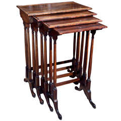 English Regency Rosewood Quartetto (nesting Tables)