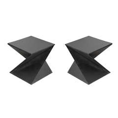 Pair of Metal Sculptural Tables with Storage