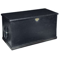 Large, English, Black Painted Sea Chest