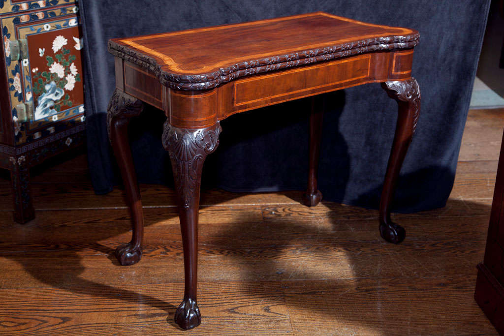 Inlay George III Inlaid Flip-Top Game Table For Sale