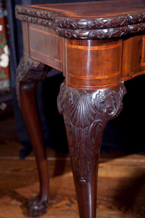 George III.-Spieltisch mit Intarsien und Flip-Top im Angebot 2
