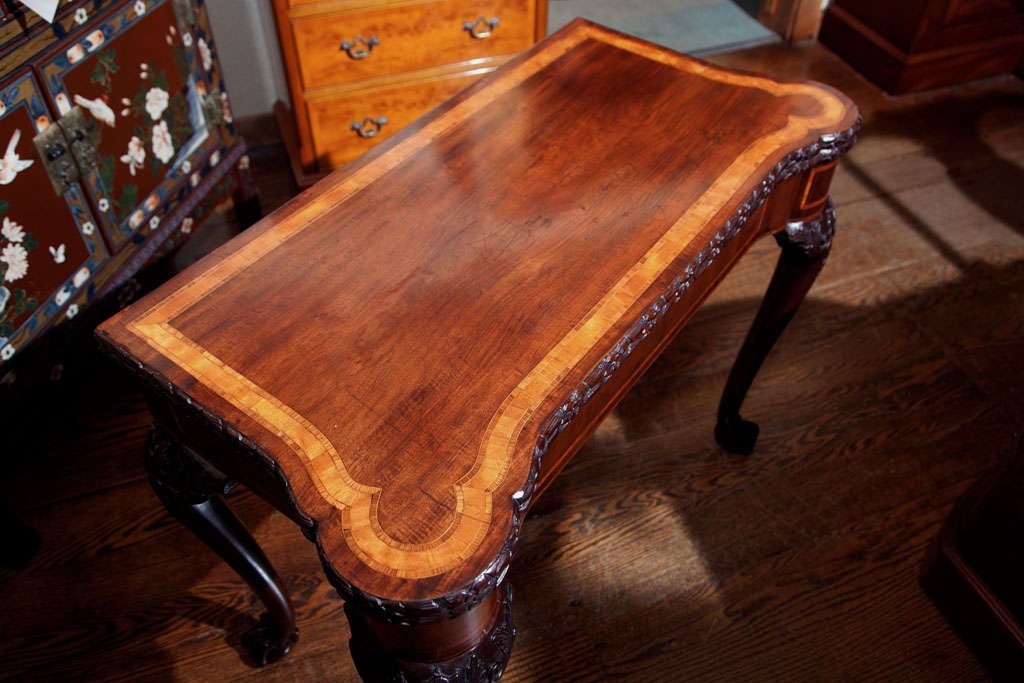 Table de jeu à abattant incrustée George III en vente 3