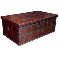 Antique Teak Box with Iron Straps