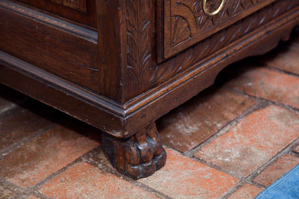 British English Carved Oak Coffer Chest For Sale