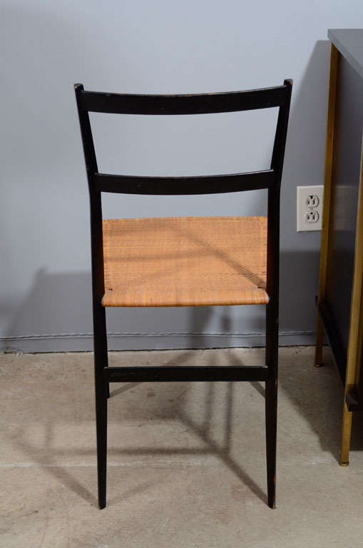 Single Gio Ponti Superleggera dining chair with caned seat 1