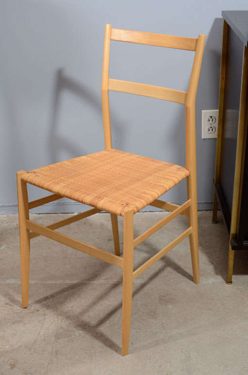 Single Gio Ponti Superleggera Dining Chair by Cassina In Excellent Condition In New York, NY