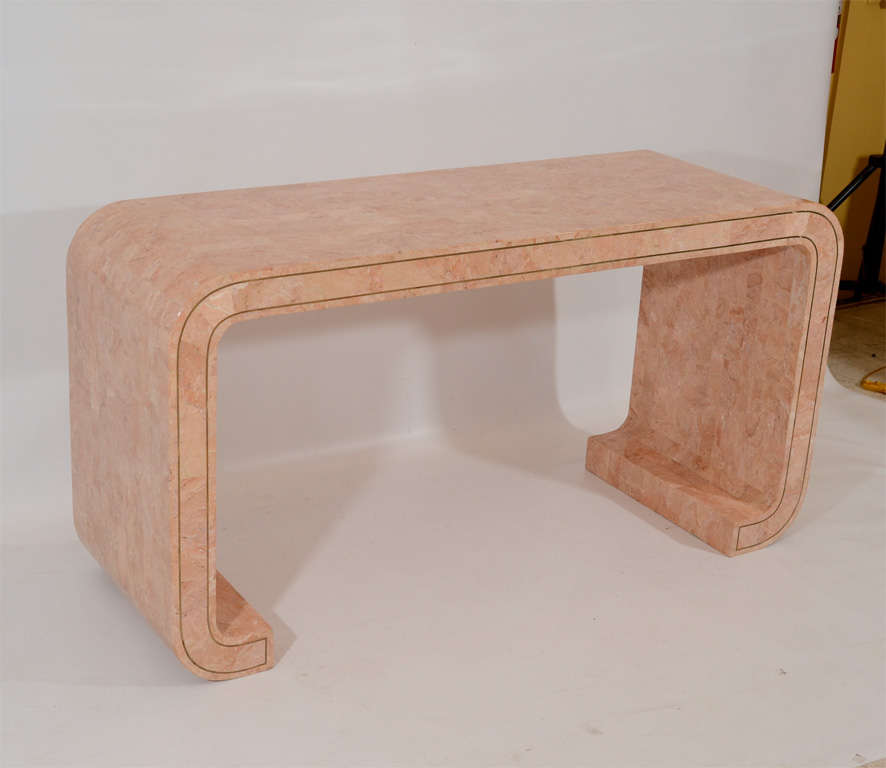 Console Table in Tessellated Coral by Maitland Smith In Good Condition For Sale In New York, NY