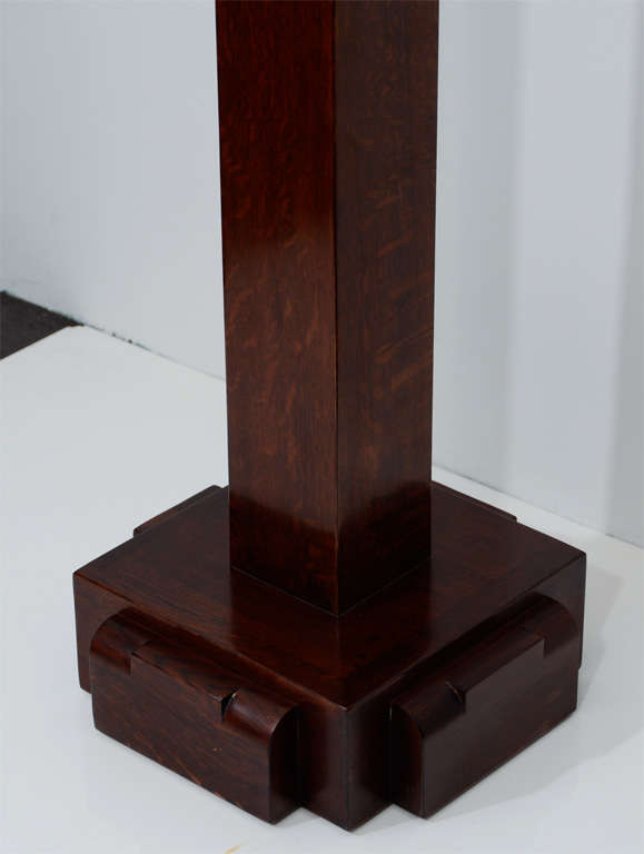 Charles Dudouyt, Art Deco Oak Pedestal, France, C. 1940 In Good Condition For Sale In New York, NY