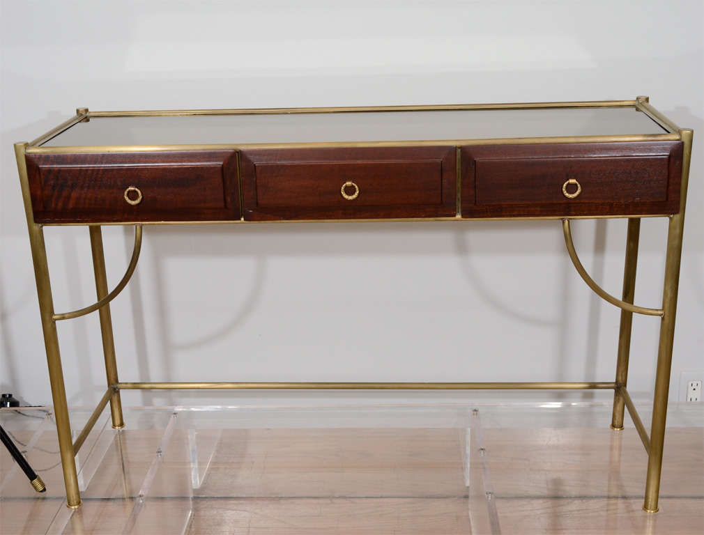 Brass and mirror console
