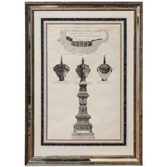 Framed Antique Etching of Ship by Piranesi 2