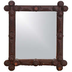 Antique Tramp Art Mirror