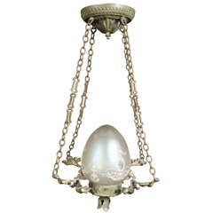 A Vintage 1920's Neoclassical Bronze Chandelier 9