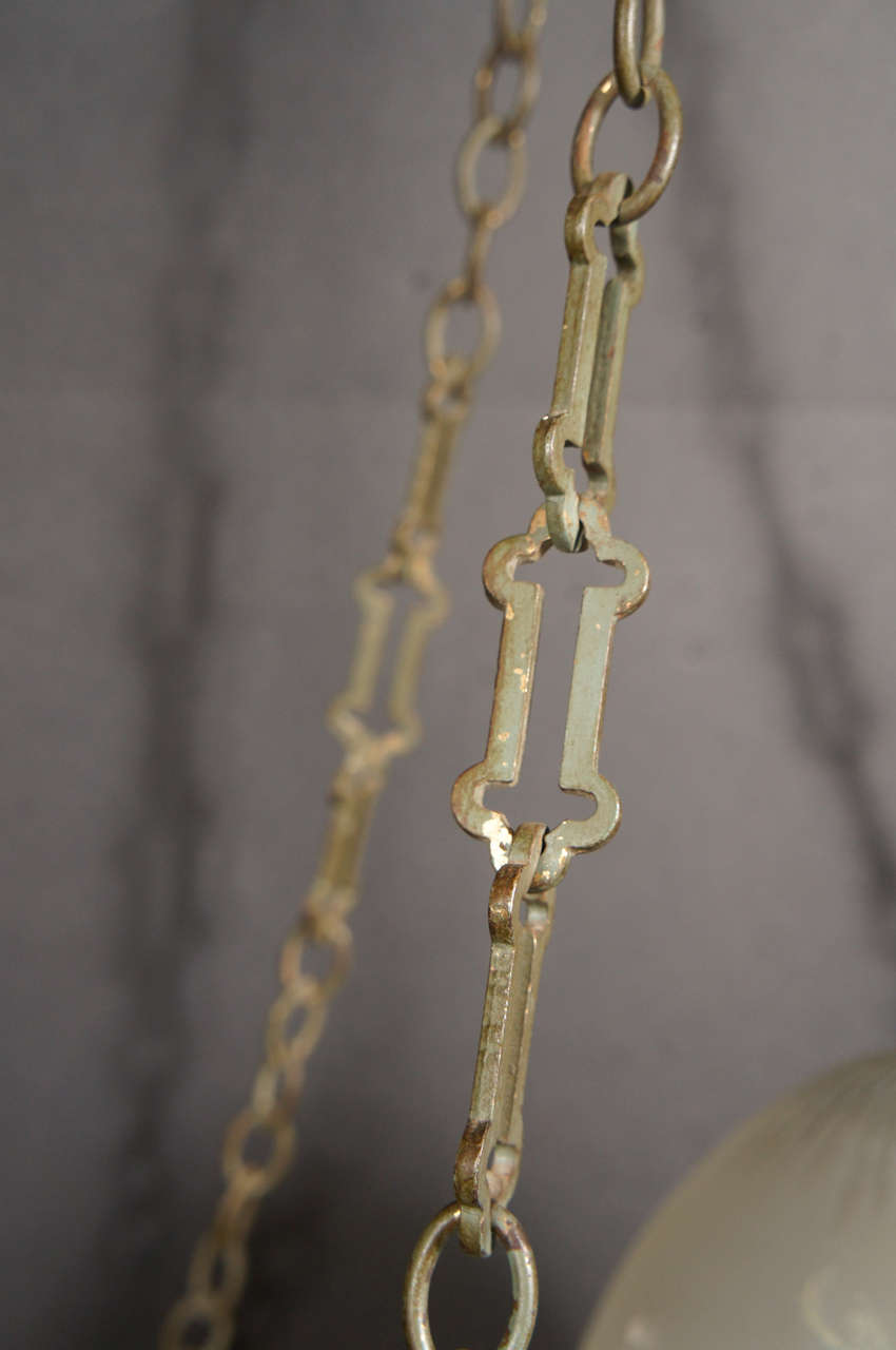 American  Vintage 1920's Neoclassical  Bronze Chandelier For Sale