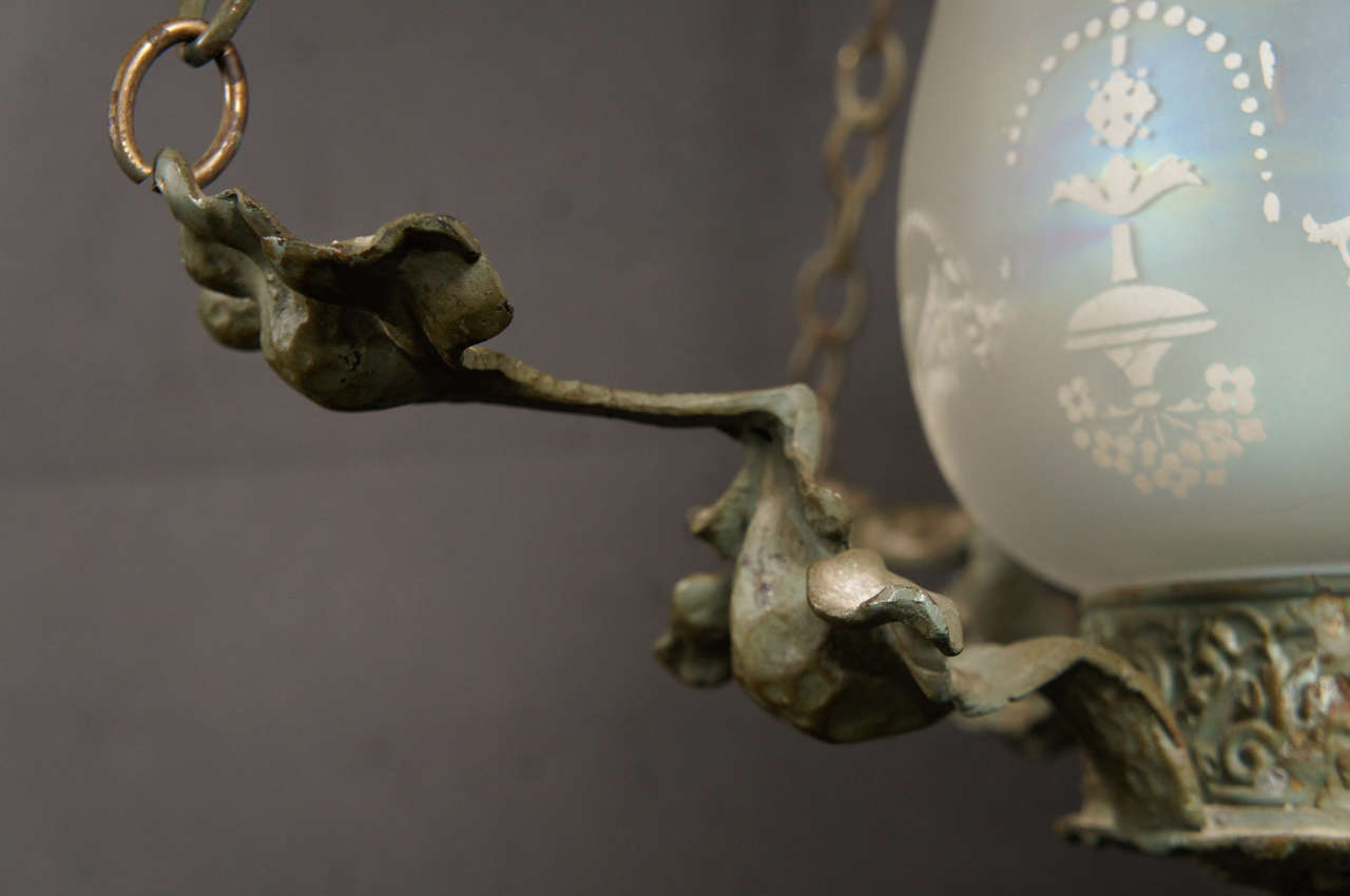 Vintage 1920 Neoclassico  Lampadario in bronzo in vendita 1