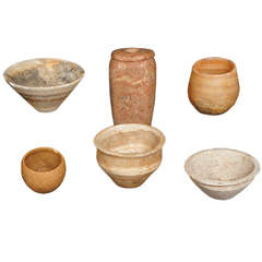 A Collection of Ancient Alabaster, Marble and Limestone Vessels