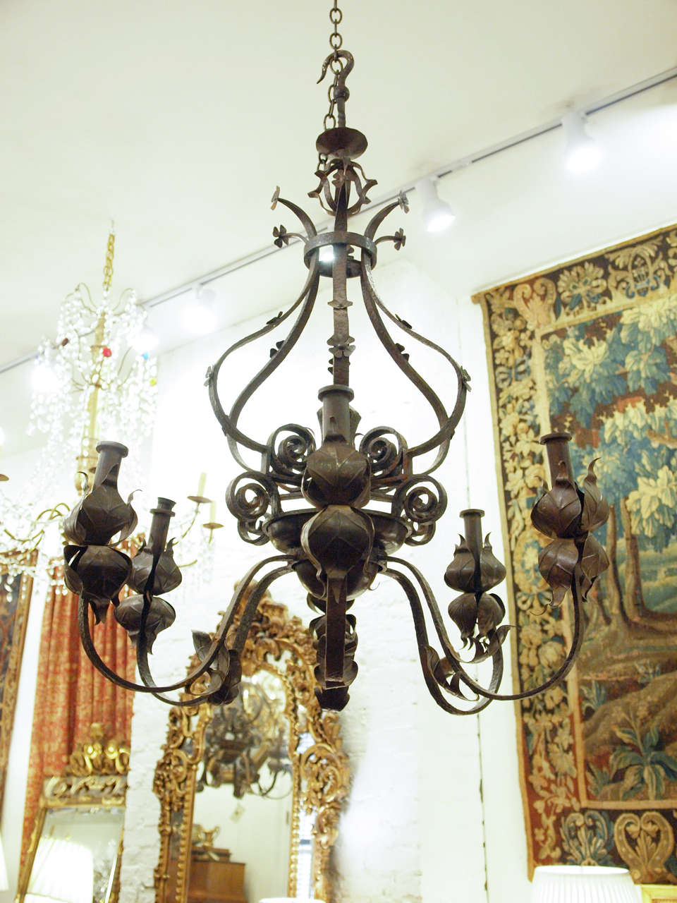 Pair of Italian Iron Chandeliers 19th c.