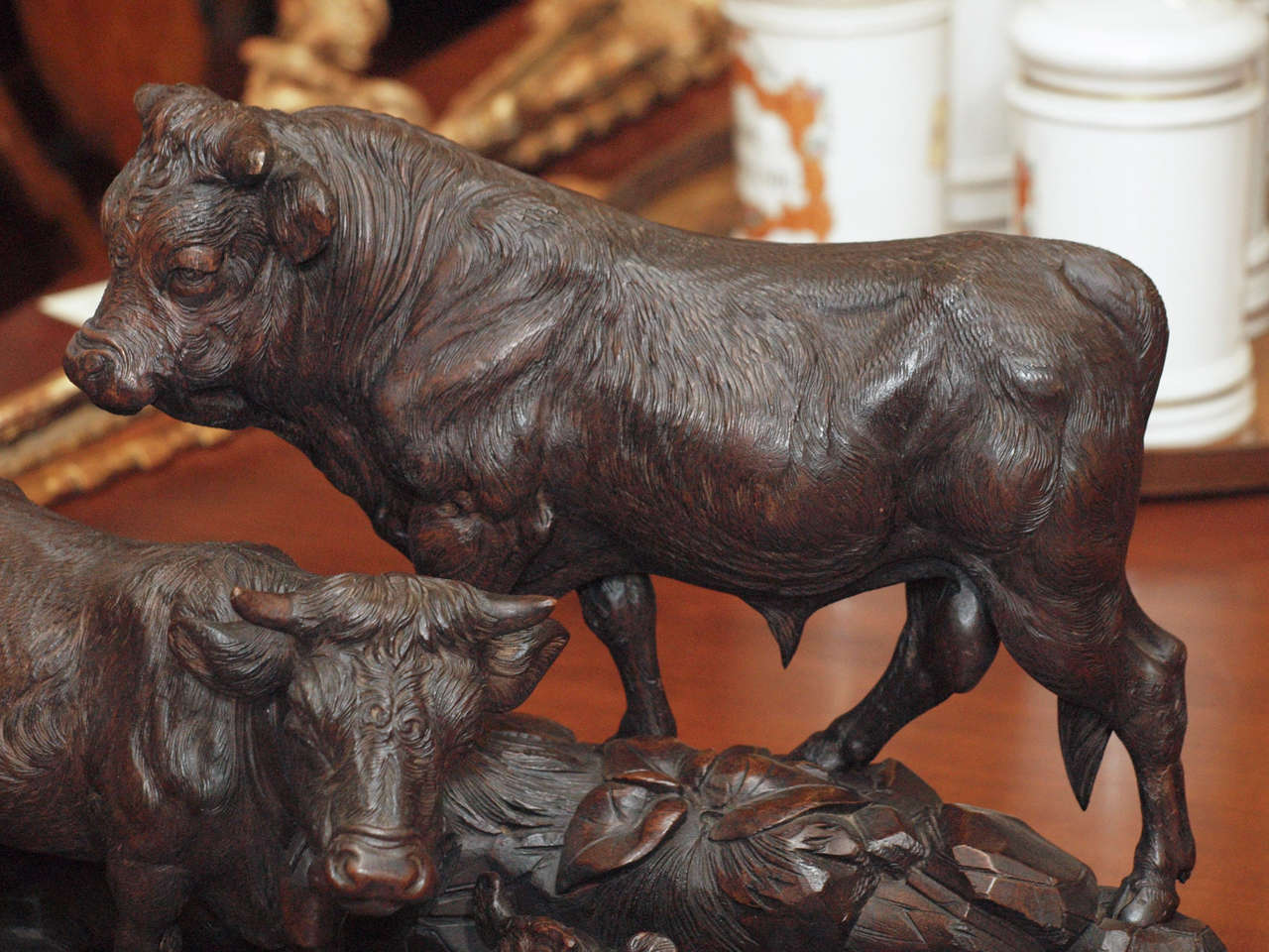 Exceptional Black Forest Bovine Group Carving 3